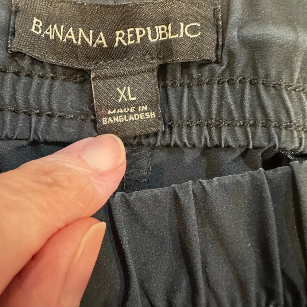 Banana Republic Jogger Pants Mens XL Navy‎ Blue Elastic Waist Performance Track